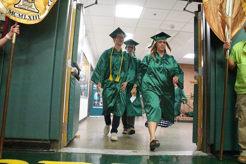 Shoreline graduates walking