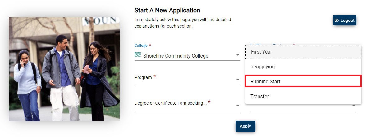 Running Start Application